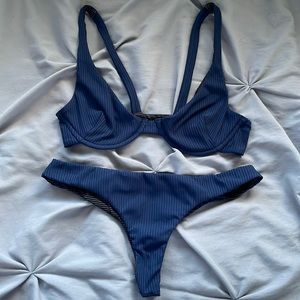 Acacia Swim Ribbed Deep Navy set